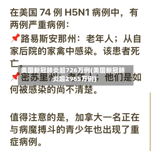 美国新冠肺炎超726万例(美国新冠肺炎超2965万例)