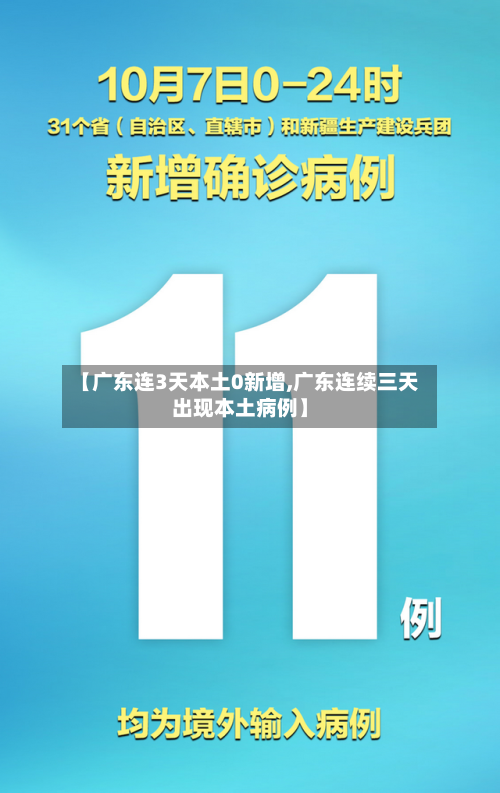 【广东连3天本土0新增,广东连续三天出现本土病例】