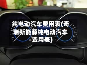 纯电动汽车费用表(奇瑞新能源纯电动汽车费用表)-第3张图片