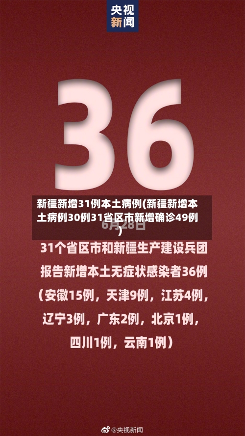 新疆新增31例本土病例(新疆新增本土病例30例31省区市新增确诊49例)