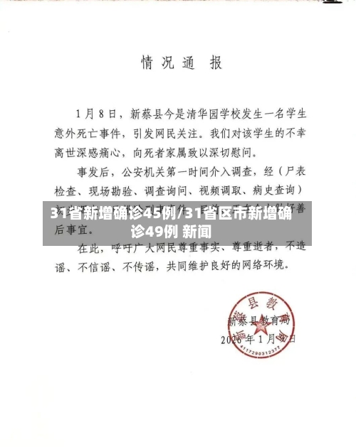 31省新增确诊45例/31省区市新增确诊49例 新闻