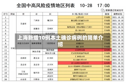 上海新增10例本土确诊病例的简单介绍