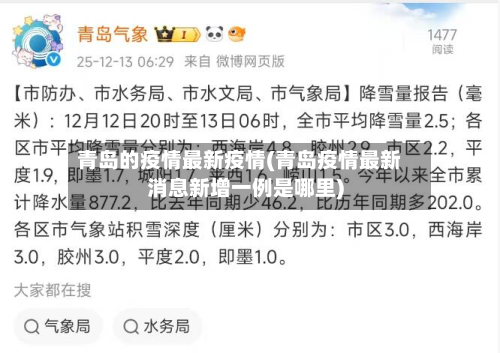 青岛的疫情最新疫情(青岛疫情最新消息新增一例是哪里)-第2张图片