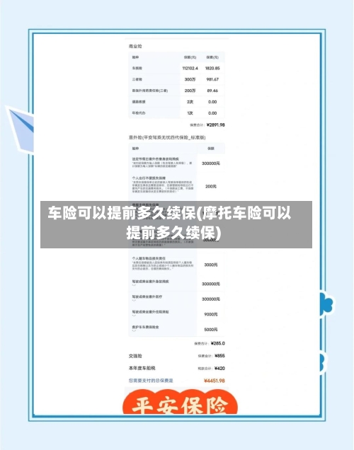 车险可以提前多久续保(摩托车险可以提前多久续保)-第2张图片