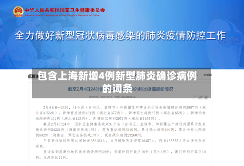 包含上海新增4例新型肺炎确诊病例的词条-第3张图片