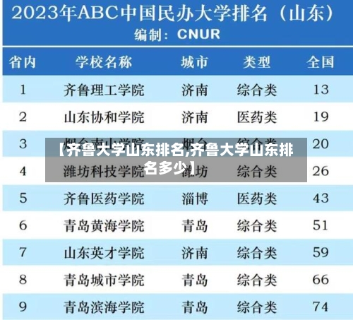 【齐鲁大学山东排名,齐鲁大学山东排名多少】