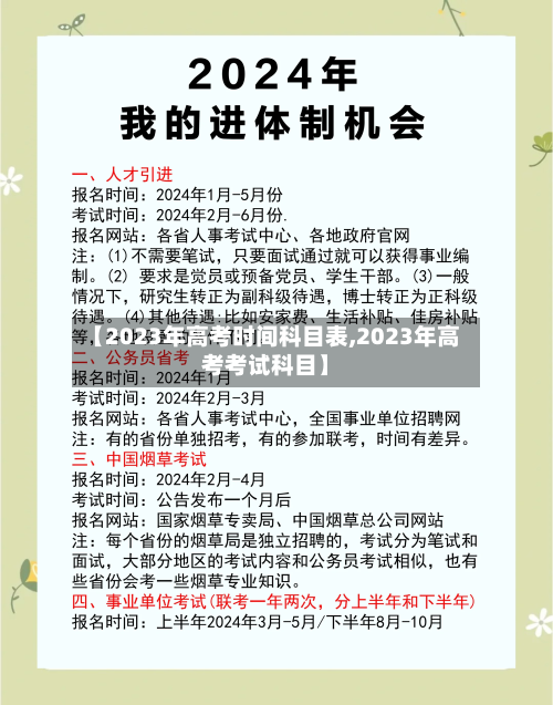 【2023年高考时间科目表,2023年高考考试科目】-第2张图片