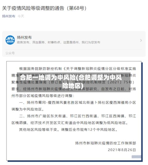 合肥一地调为中风险(合肥调整为中风险地区)