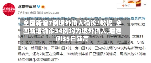 全国新增7例境外输入确诊/数据  全国新增确诊34例均为境外输入,增速创35日新高